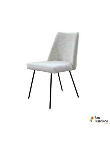 Silla de diseño tapizada y patas metálicas