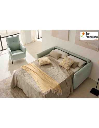 Sofá cama diseño Nórdico con pata de madera