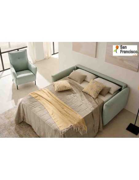 Sofá cama diseño Nórdico con pata de madera