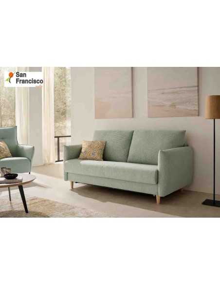 Sofá cama diseño Nórdico con pata de madera