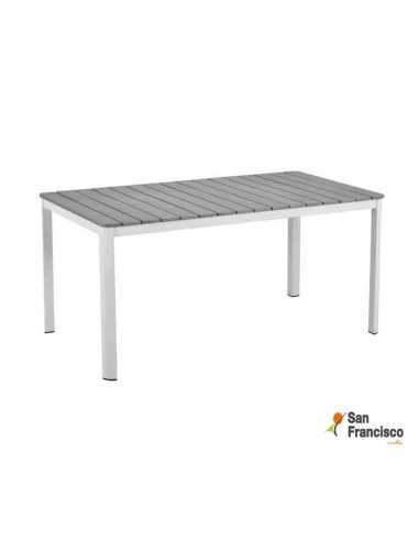 Mesa de jardín fija 160x90cm blanca