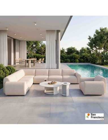 Mesa auxiliar solar para jardín y terraza | Luz LED integrada