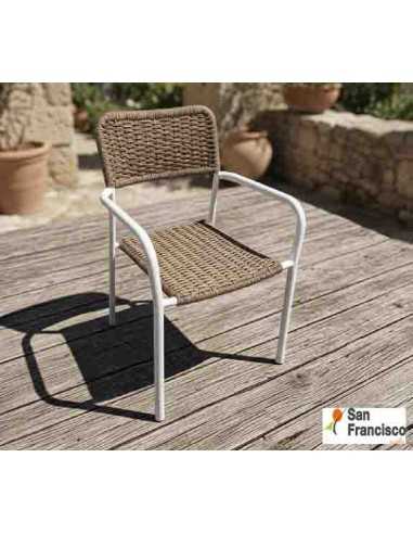 Sillón para jardín de mimbre Blanco