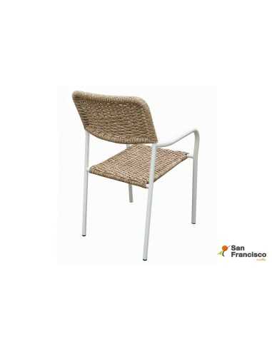 Sillón para jardín de mimbre Blanco