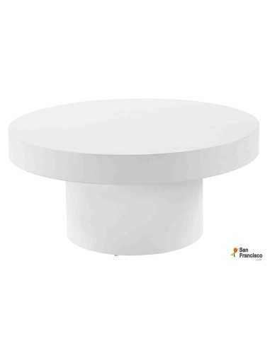 Mesa redonda de 90cm auxiliar de micro cemento,