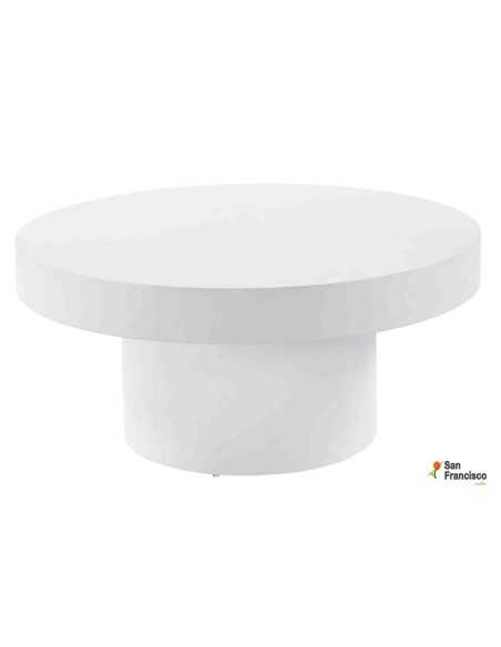 Mesa redonda de 90cm auxiliar de micro cemento,