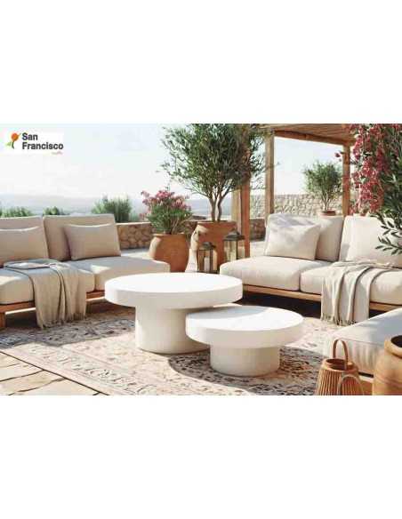 Mesa auxiliar de 66cm de micro cemento