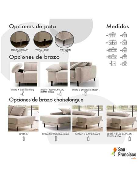 Chaise Longue diseño Italiano pata alta 282cm