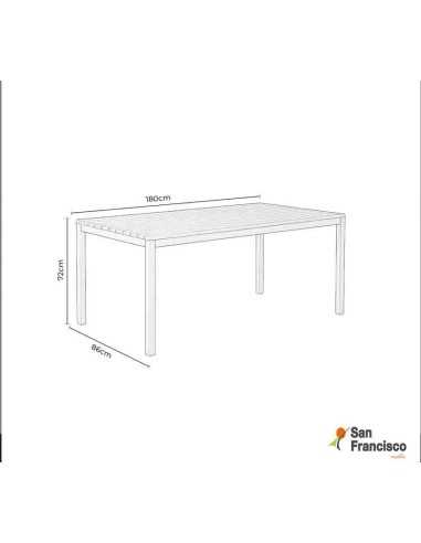 Mesa fija de jardin 180cm Blanca