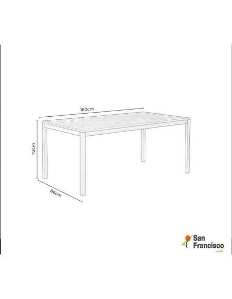 Mesa fija de jardin 180cm Blanca