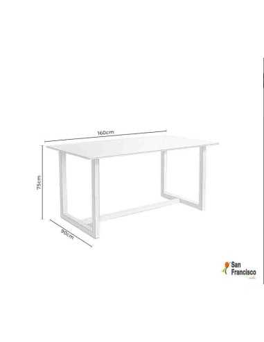 Mesa de 160cm para exterior Blanca