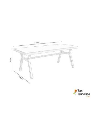 Mesa exterior de 200x88cm