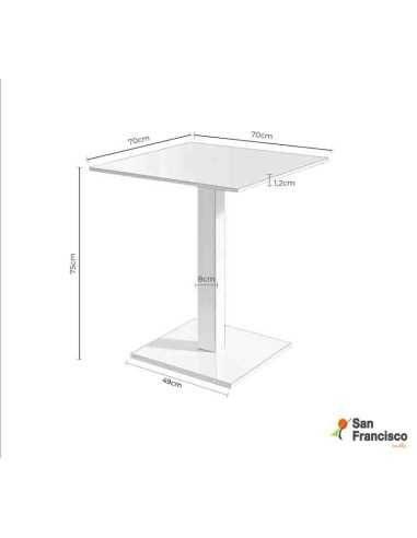 Mesa cuadrada 70x70cm de exterior