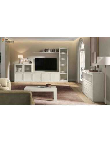 Mueble de salón de 3 metros con vitrina